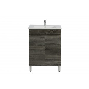 Berge Ensuite Dark Grey Free Standing 600 Vanity Cabinet Only